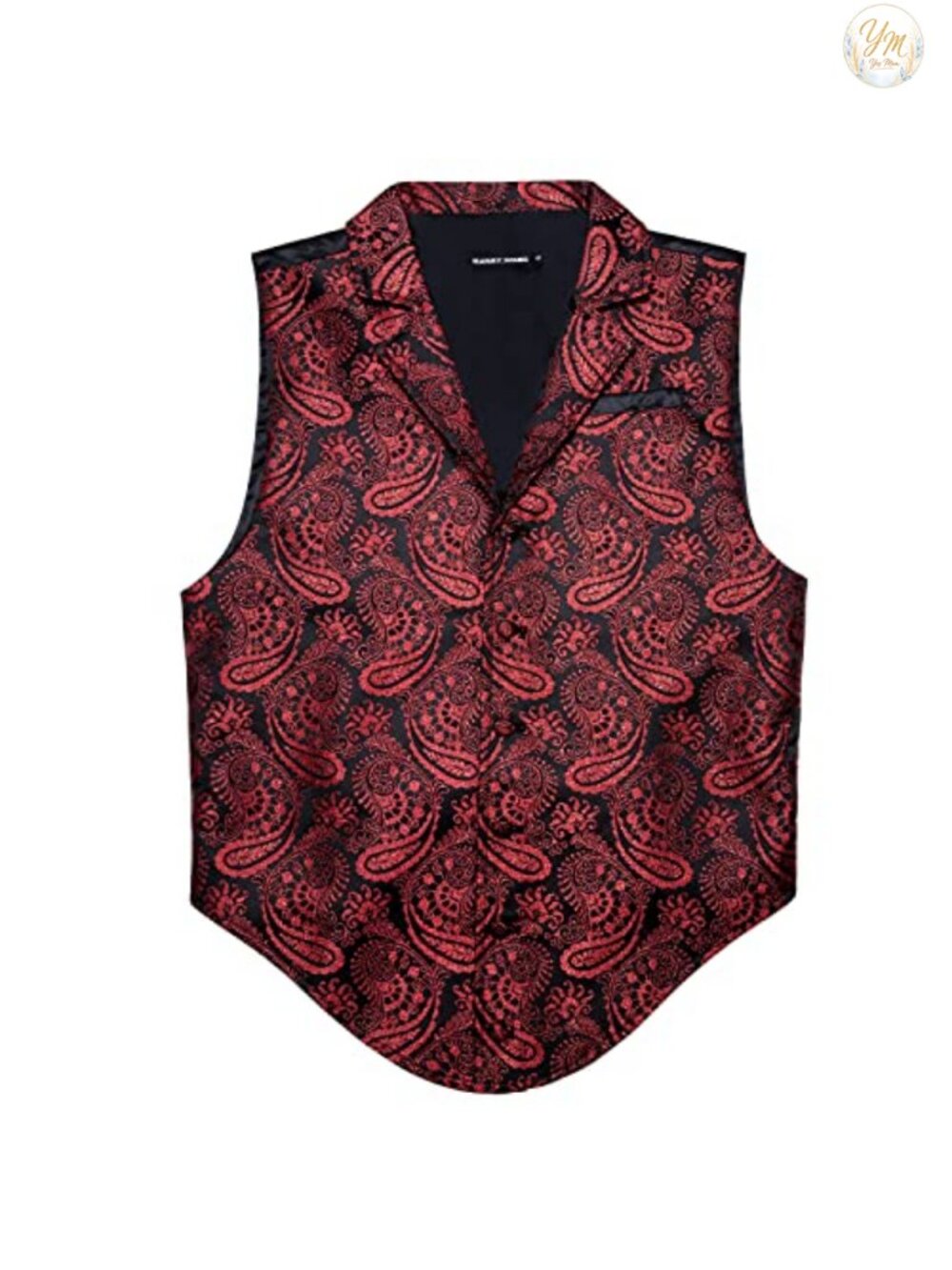 Mens Victorian Steampunk Vest Silk Paisley Waistcoat Slim Fit Formal Party - Picture 3 of 6